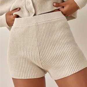 Reformation Oatmeal Knit Shorts